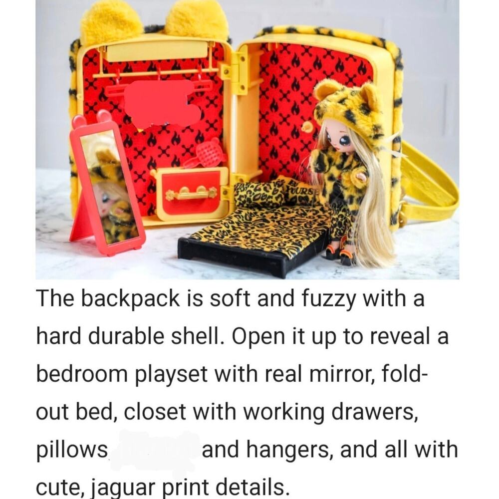 Na Na Na Surprise doll backpack bedroom playset jaguar cheetah High heel shoes - Picture 8 of 11